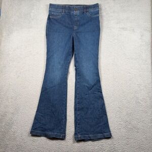 Spanx Flare Jeans Womens Large Dark Wash Pull On Stretch Denim Retro Y2K Boho